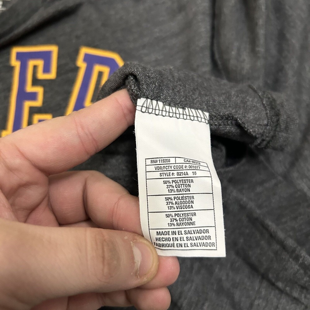 Los Angeles Lakers Shirt Mens‎ Small Gray NBA Basketball Short Sleeve Adidas - Picture 5 of 10